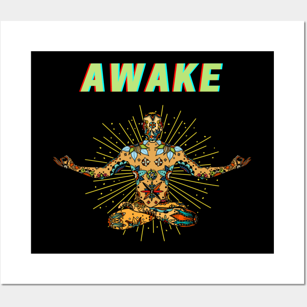 Mandala Meditate Awake Wall Art by Hypnotic Highs